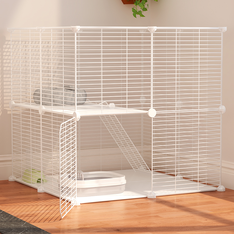 Cat Cage Home Villa Mega Free Space With Toilet Cat House Cat House With Cat Litter Basin Cat Mitten