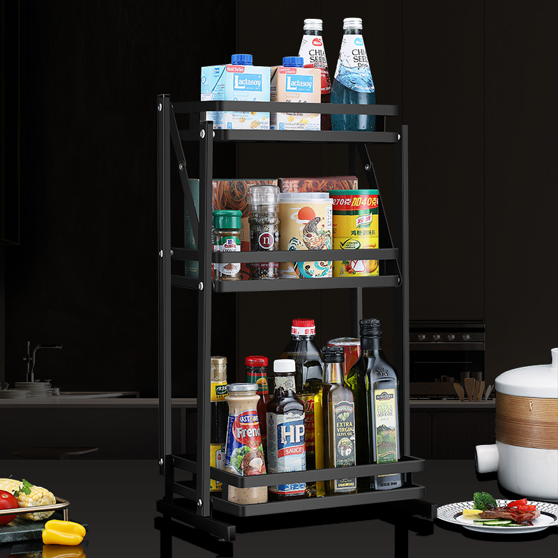 Stainless steel kitchen seasoning rack chopsticks knife rack countertop seasoning storage supplies multi-functional seasoning rack