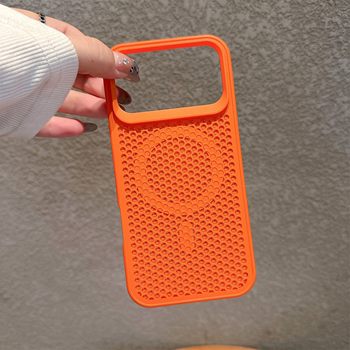 [Honeycomb Cooling Magnetic Case]Suitable for Apple 17 Pro Max Phone Case with a High-End Feel, Cooling Holes, iPhone 16 Pro Soft Edge Magnetic Fashion Case, 15 Pro Max Anti-Drop, 14 Couple Style, 13/12 Personalized
