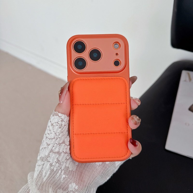 New down Jacket-Style Case That Transforms into a 17 Pro Max Large Window, Suitable for Apple 16 Pro Max Phone Case, 15 Pro Soft and Stylish, 17 Pro New Model, 14 Unique Niche Design, 13 Full-Cover Anti-Drop, 16 Anti-Slip Protective Case