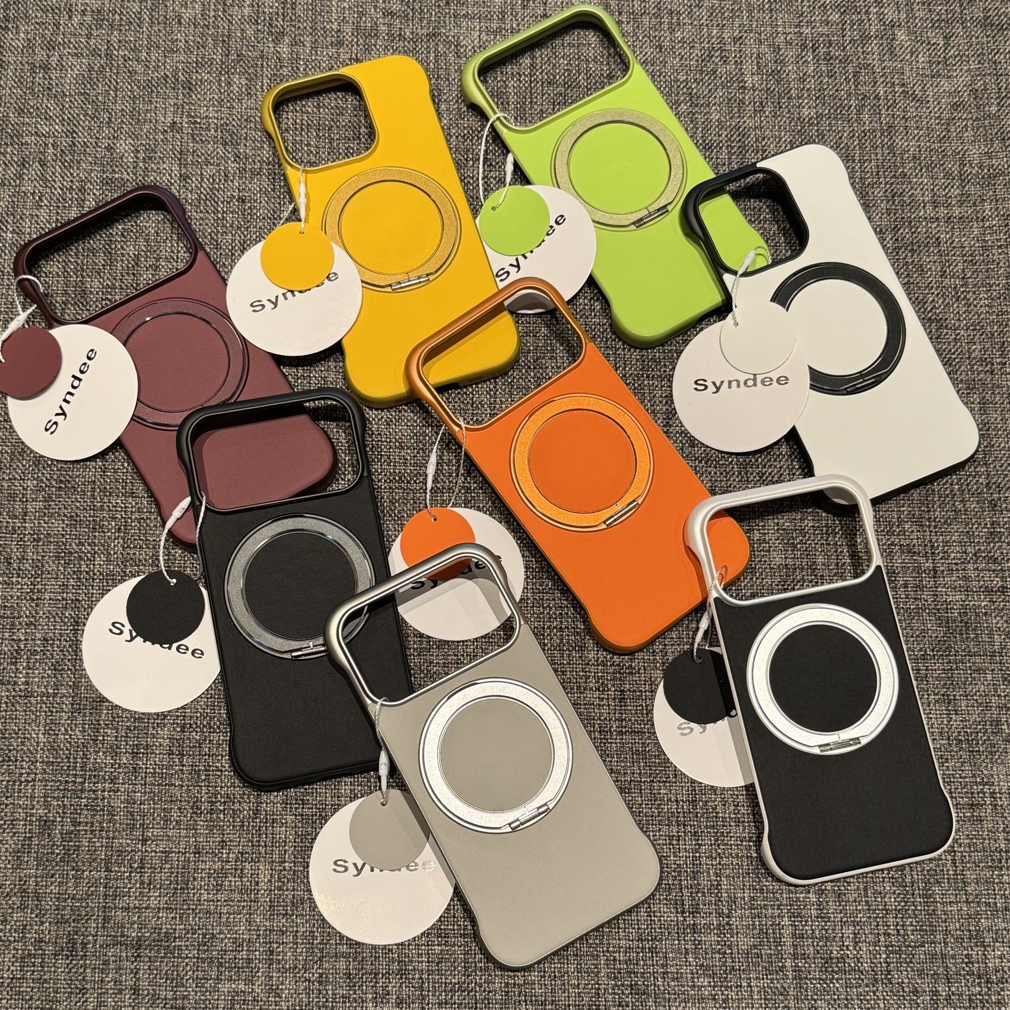 Frameless Stand Case Suitable for iPhone 17 Pro Max, New Apple 16 Pro Max Bare Metal Feel, Anti-Drop, 15/14 Pro Leather Texture Heat Dissipation, Couple Xiaomi 17 Pro Max, Huawei P80/70