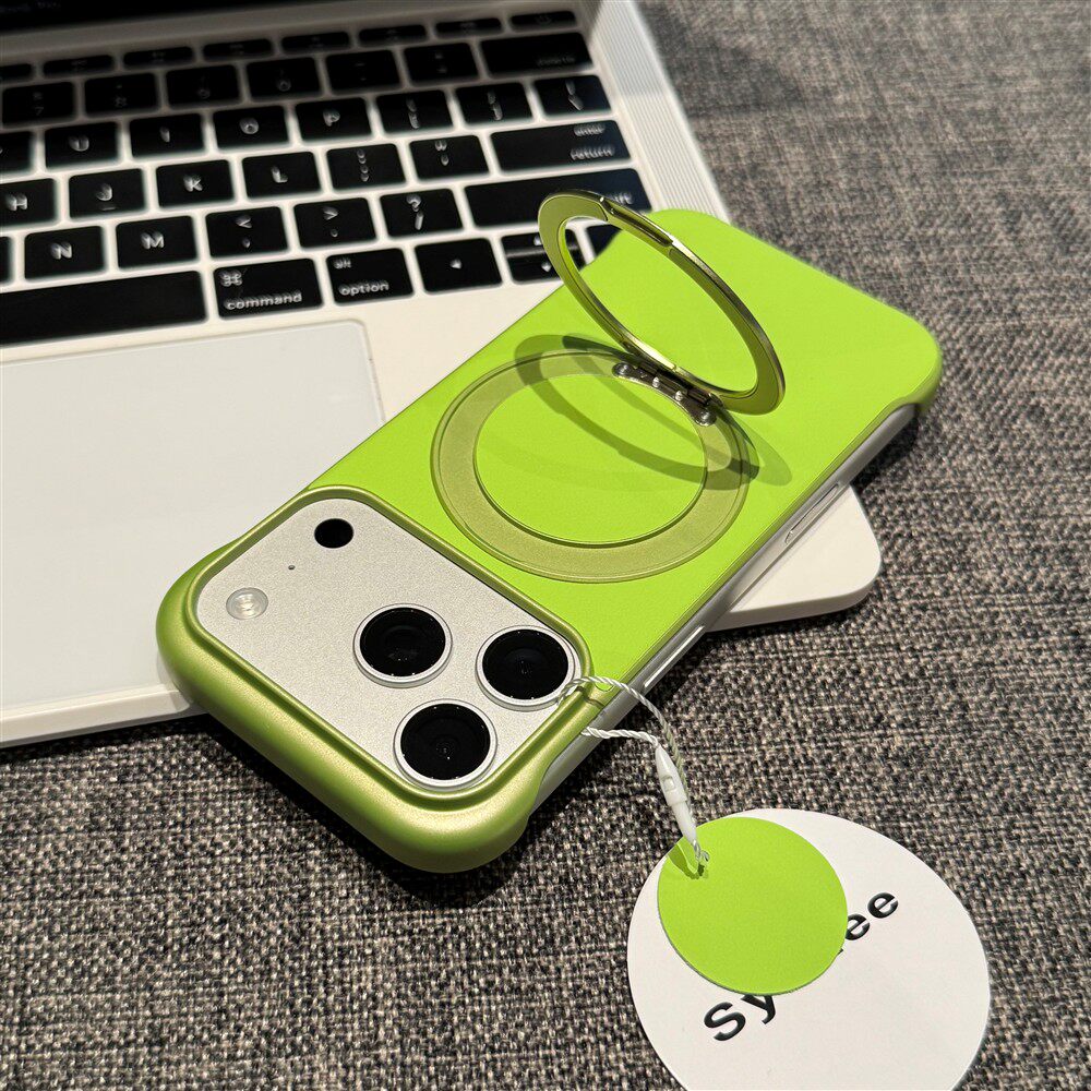 Frameless Stand Case Suitable for iPhone 17 Pro Max, New Apple 16 Pro Max Bare Metal Feel, Anti-Drop, 15/14 Pro Leather Texture Heat Dissipation, Couple Xiaomi 17 Pro Max, Huawei P80/70