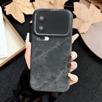 Denim Pattern Phone Case Suitable for Xiaomi 17 Pro, Built-In Magnetic Xiaomi 17 Pro Max Hard Case, Half-Cover, Light Luxury, Anti-Drop, Xiaomi 17 High-End Creative Fashion Couple Case