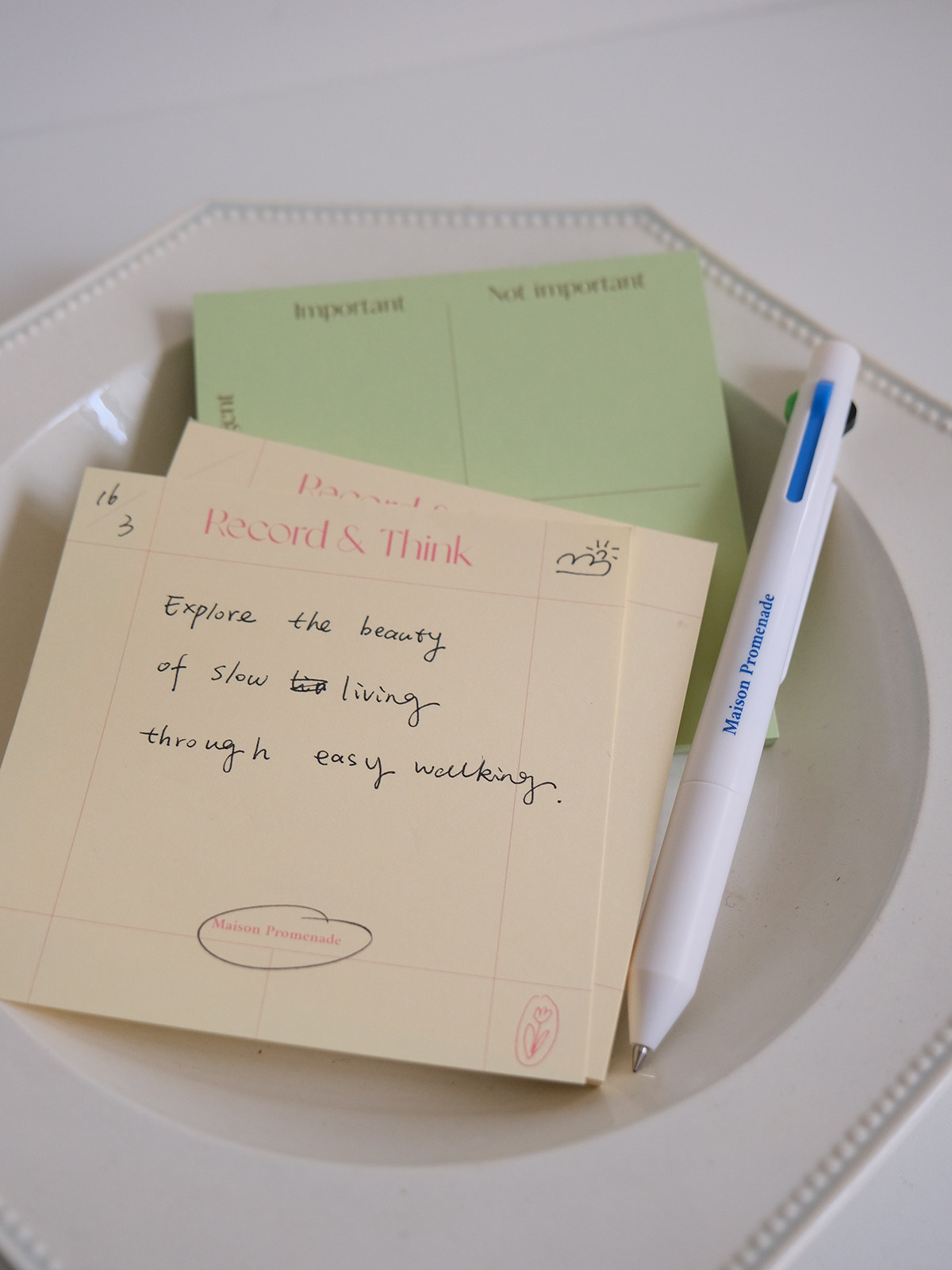 MaisonPromenade RecordThink four-color sticky note book poster ins wind design self-management