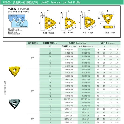 Xuanyuan sword un us -мишичский унифицированный стандартный стандартный нить лезвие CNC 16erm 9/10/11/12/18 рулевого XH50