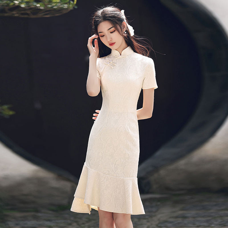 New modified version of young girls 2021 daily wear fashion Chinese style retro cheongsam women's dress