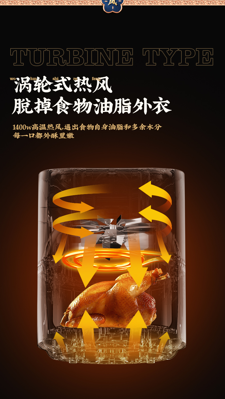 长虹 电脑版 智能无油空气炸锅 5L大容量 图3