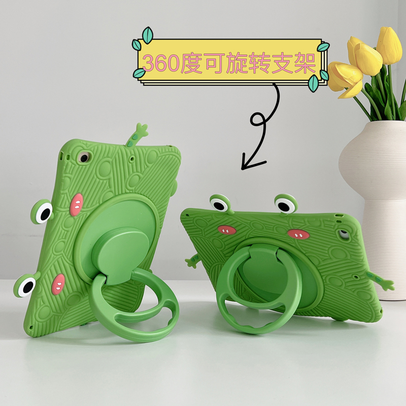 Suitable for Emo Ugly Frog Ipad7/8 Cute 2020 Apple Tablet 7 Protective Cover 10.2 Mini 4Mini5 Silicone 6 Eighth Generation Air5/4 Cartoon 2019 All-Inclusive Pro11/ 9.7inch