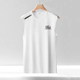 Шелковая спортивная приятная телу майка для спортзала, тонкая футболка для тренировок без рукавов, быстросохнущий жилет