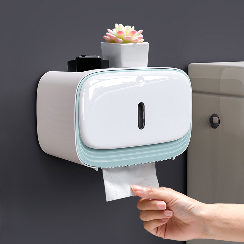 Toilet Paper Towel Box Dressing Room Sanitary Paper Box Multifunction Wall-mounted Waterproof Paper Towel Rack Roll Toilet Paper Rack Sanitary Paper Box Free