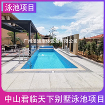 Swimming pool equipment installation design infinity circulation filtration pool filtration sand cylinder circulating water pump salt machine