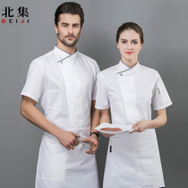 Hotel Chef Served Short Sleeve Thin style Customized Western Meal Baking woman Superior Kitchen Work Suit Male summer style Breathable Increase
