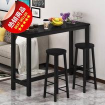 Household solid wood bar table wrought iron wall x bar table simple casual coffee table retro small bar high bar