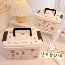 Portable storage box student dormitory desktop debris storage box grid finishing box cosmetics stationery storage box