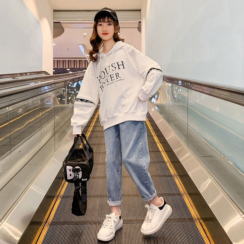 Girls thick T - shirt spring - fall 2022 new Yang childhood spring clothes in the spring - sleeved clothes