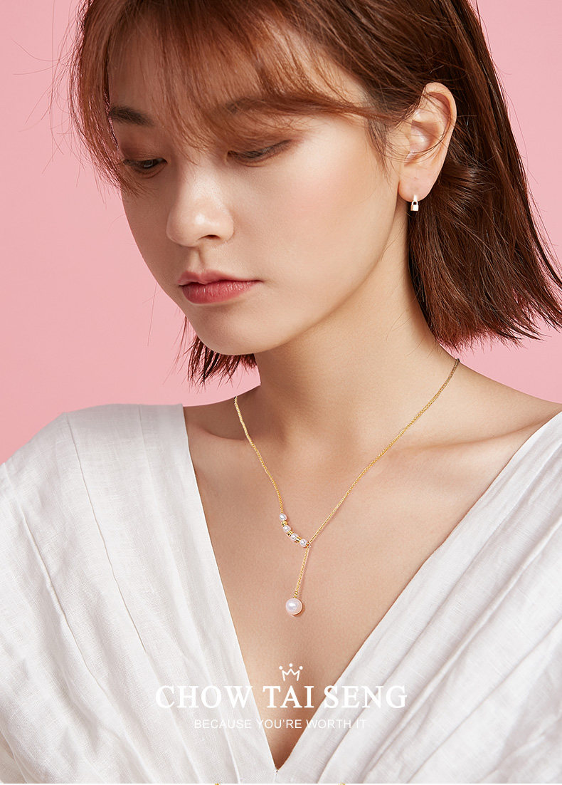 周大生 S925银 月光流萤锁骨链 珍珠项链 天猫优惠券折后￥199包邮（￥349-150）