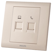 Philips switch socket computer telephone panel network socket panel p5 golden network cable telephone line socket