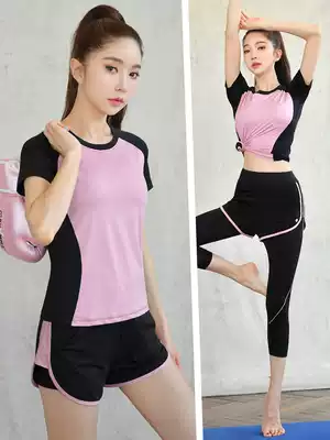 Professional morning running sports suit three-point pants women's summer thin gym yoga clothes quick-drying clothes large size is thin