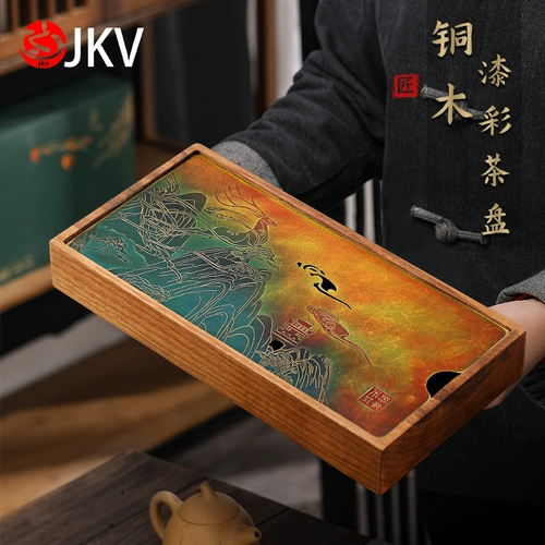 JKV Медный чайный поднос чайник с легким роскошным высококачественным ореховым пивоварни