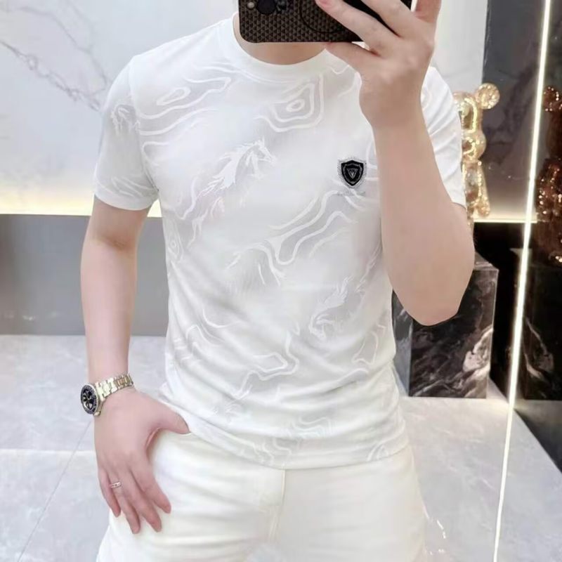 European-Style Short-Sleeve T-Shirt for Men, New Summer Fashion Round-Neck Base Shirt, Cool and Breathable Top for Stylish Men