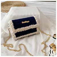 Ледяной полосы старый синий + бежевый (почтовый материал) сумка)