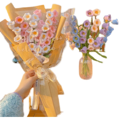 Плетеный крючок для вязания ручной работы, набор материалов для друга, букет, DIY, подарок для девушки