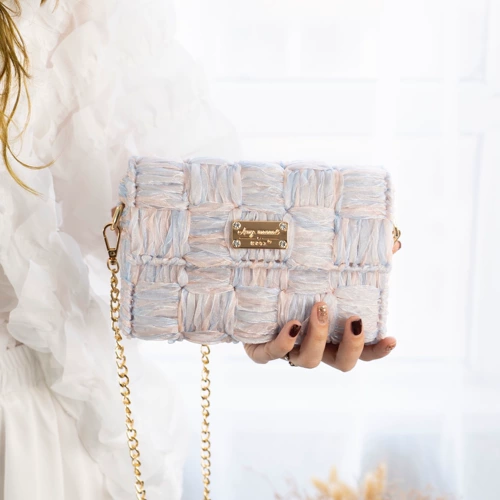 Тканая сумка Эми ручной работы в стиле ретро, сетчатая шерстяная сумка «сделай сам», материал Laoshu Xiaoxiang, косой подарок на одно плечо