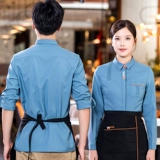 Чайный ресторан ресторан Официант обслуживание рабочего обслуживания для обслуживания длинных рукавов осень зимний торт молоко