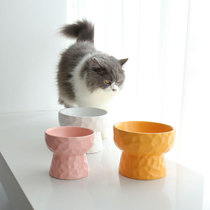 Ceramic cat bowl protects cervical spine high-foot dog cat bowl cat basin pepperbowl pet supplies anti-overturned