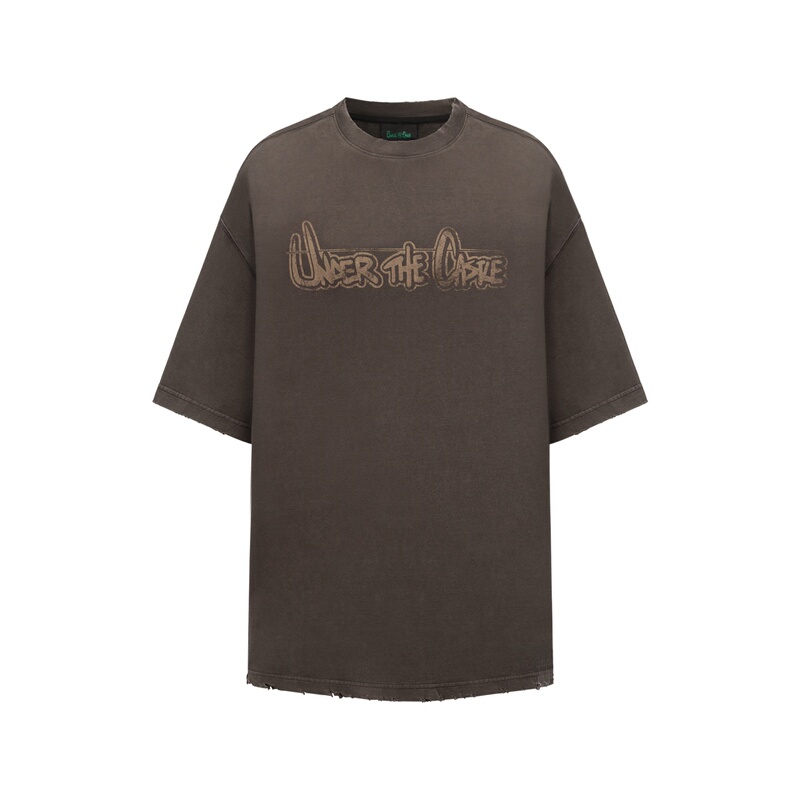 Gdls丨Jackson Wang's Same Style 25Fw Halloween Utc Series New Product, Fat and Quirky Washed Vintage Print Short-Sleeve T-Shirt