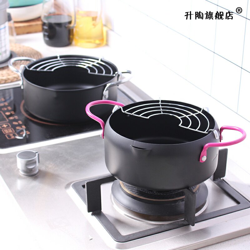Day-Style Titian Roo Oil Fryer No Oil Smoke Nonstick Household Small Fryer Thickened Mini Gas Cooker Universal