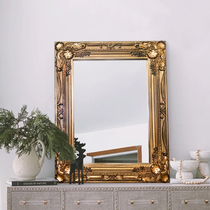 Eurostyle Square Floor Mirror Home Bathroom Makeup Mirror Fireplace Horizontal Hanging Decorative Mirror Engraving Wearing mirror leaning against wall mirror