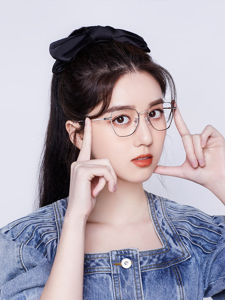 Clayton Myopia glasses female Han edition tide can be equipped with degree ultra light round frame large face lens leptin eye male