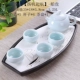Khay trà đầy đủ gốm sứ kung fu đặt bàn trà khô bong bóng đơn giản mini khô đá tròn nước lưu trữ khay nhỏ trà biển - Trà sứ