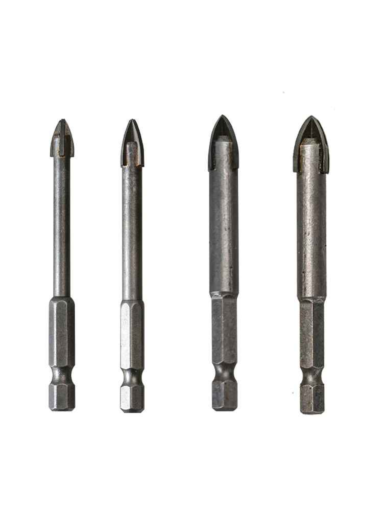 4-Blade Tile Cross Drill Bit for All-Ceramic Glass, Ceramic, Marble, Concrete Wall Drilling, King Drill, Triangle Drill