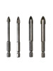 4-Blade Tile Cross Drill Bit for All-Ceramic Glass, Ceramic, Marble, Concrete Wall Drilling, King Drill, Triangle Drill