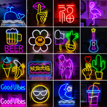 Neon light creative wall decoration bar shop night light bedroom room atmosphere light romantic arrangement 12V lantern