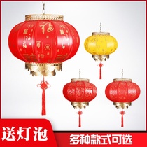 Round sheepskin lantern hanging outdoor waterproof sunscreen Housewarming balcony decoration Court antique palace lamp Chinese tradition