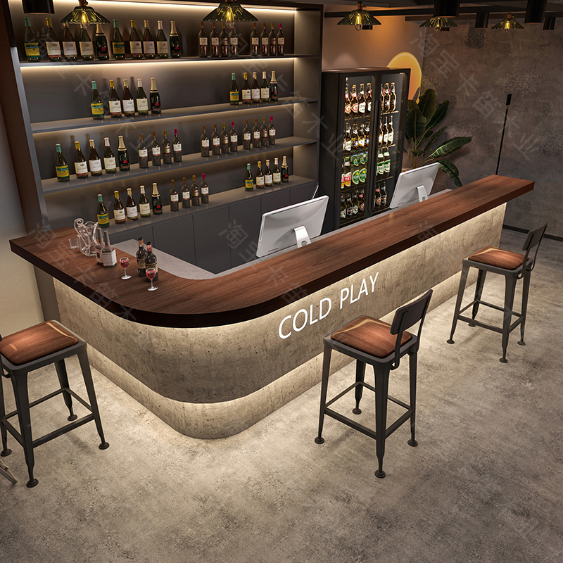 Retro Industrial Style Bar Counter Restaurant Coffee Shop Front Desk Tavern Barbecue Restaurant Cashier Counter Billiard Hall Reception Desk