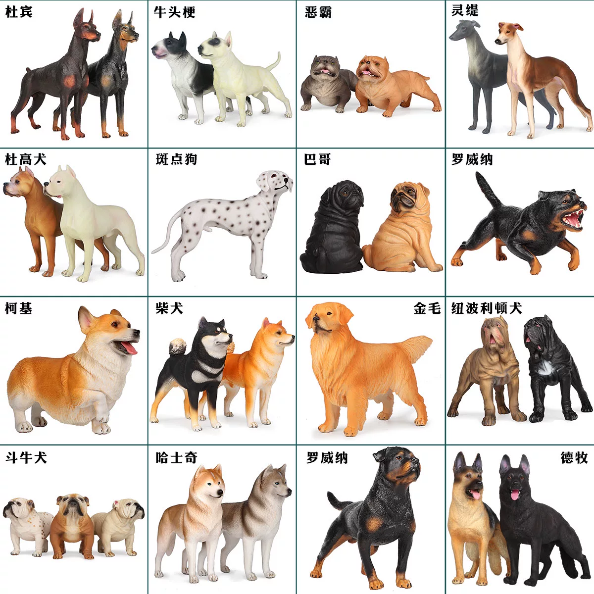 Simulation dog pet animal model toy bully Dubin Doubin Dou Boujiu Golden Retriever Husky Children Cognitive
