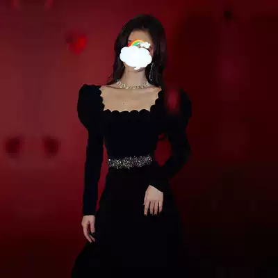 High-end small evening dress dress women 2021 New banquet temperament usually wear black celebrity noble birthday