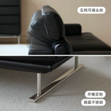 涵客家居 Кожаный ретро минималистичный черный диван, воловья кожа