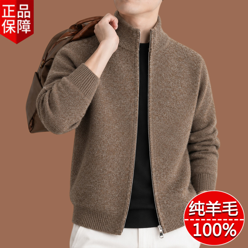 Italian Genuine High-End 100 Pure Wool Cardigan Men's Autumn and Winter Loose Casual Fashion Zipper Sweater Jacket Italian Genuine High-End 100 Pure Wool Cardigan Men's Autumn and Winter Loose Casual Fashion Zipper Sweater Jacket