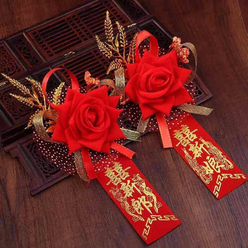 Wedding Wedding Wedding Wedding Wedding Supplies Bride bride groomsmen Bridesmaids Sisters Group Female male corsage full set