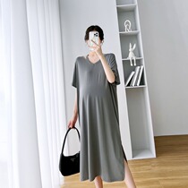 Pregnant Woman Summer Dress New Dress Code Dresses Loose Big Code Medium Long Summer Dresses 2022 Pregnant Women Blouses Summer Fashion