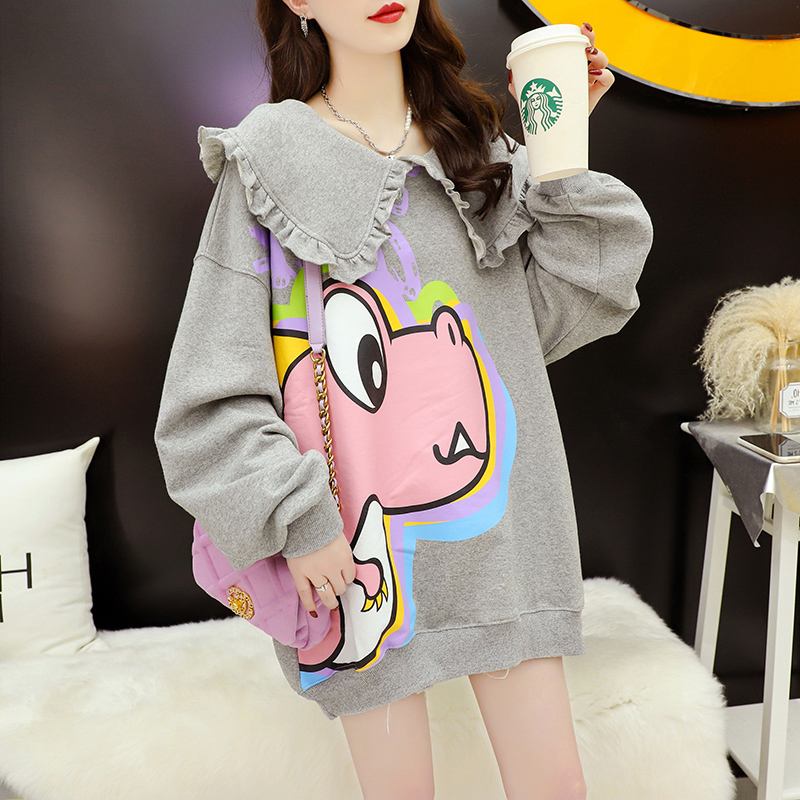 Medium and long version loose design fashion pregnant women nursing clothes women 2021 new autumn foreign style nursing coat