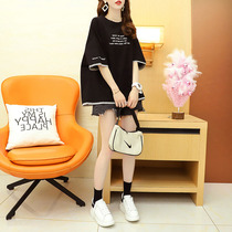 Nursing clothes go out hot mom summer T-shirt short-sleeved cotton top loose outside wear fashion feeding clothes summer clothes