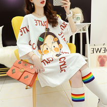 Fashion postpartum lactation short-sleeved t-shirt womens Korean version of loose medium-long summer 2021 new out-of-feeding clothes