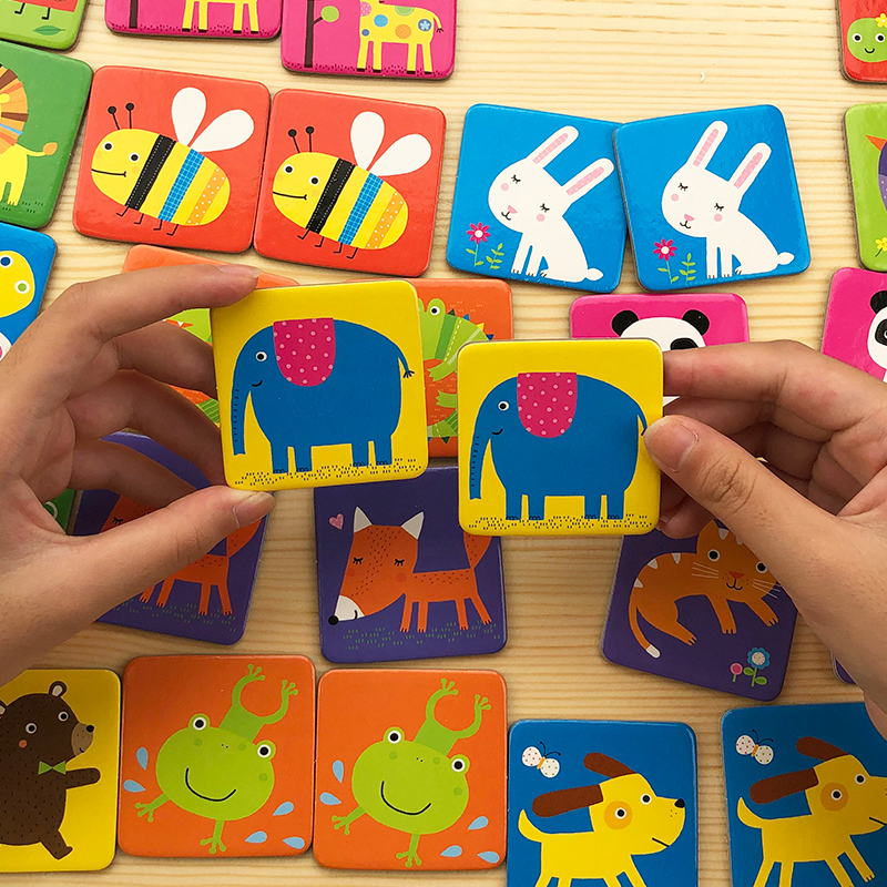 Young children large pair puzzle little boy and girl card card 2 baby 3 year old early teaching toy