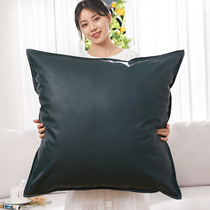 Nordic light luxury oversized dark green pillow modern high-end living room leather extra large sofa pillow case large cushion